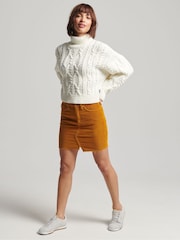 Biały - Superdry Vintage High Neck Cable Knit Jumper - Image 3 of 5