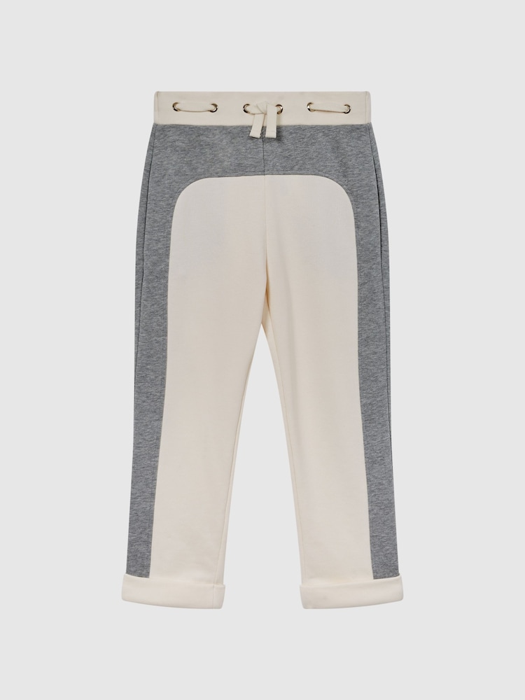 Reiss Pale Pink/Grey Marl Orla Senior Colourblock Joggers - Image 2 of 6 Reiss Pale Pink/Grey Marl Orla Senior Colourblock Joggers - Image 2 of 6