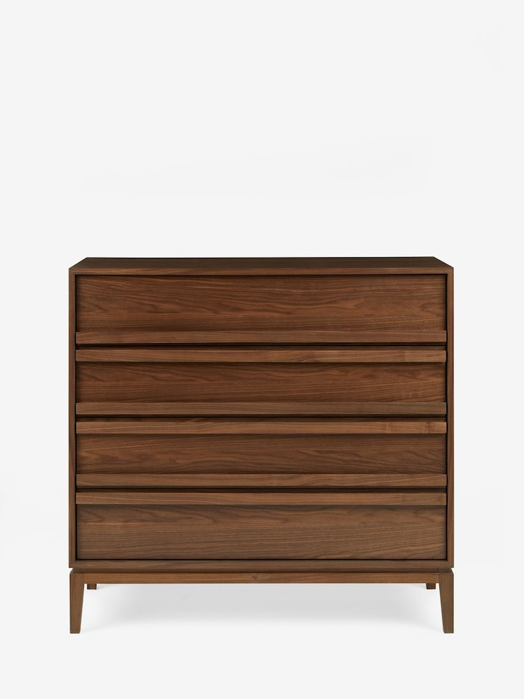 Jasper Conran London Brown 4 Drawer Belgrave Walnut Chest of Drawers - Image 2 of 7