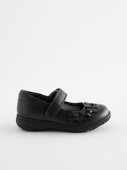 Matt Black Standard Fit (F) School Junior Butterfly Mary Jane Shoes - Image 2 of 7