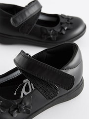 Matt Black Standard Fit (F) School Junior Butterfly Mary Jane Shoes - Image 5 of 7