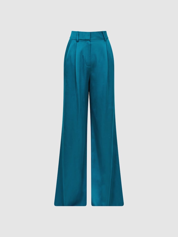 Reiss Blue Rina Wide Leg Trousers - Image 2 of 8