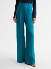 Reiss Blue Rina Wide Leg Trousers - Image 3 of 8