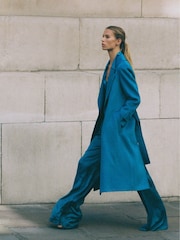 Reiss Blue Rina Wide Leg Trousers - Image 7 of 8
