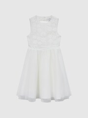 Reiss Ivory Kit Senior Lace Tulle Occasion Dress - Image 2 of 6