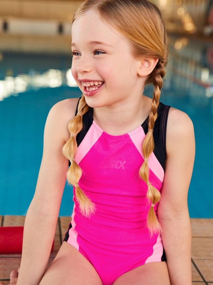 Pink Sports Swimsuit (3-16yrs) - Image 1 of 5