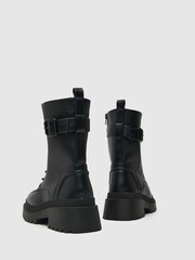 Schuh Aaliyah Black High Cut Buckle Boots - Image 3 of 4