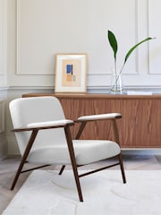 Jasper Conran London Soft Bouclé Off White Melrose Accent Chair - Image 1 of 7