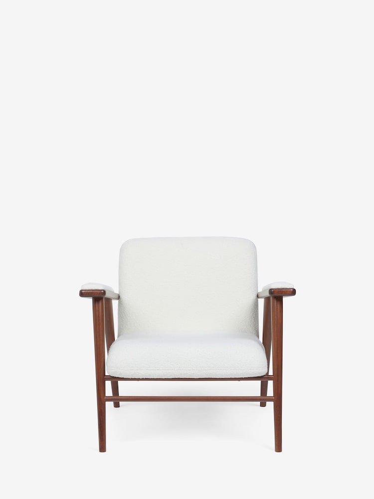 Jasper Conran London Soft Bouclé Off White Melrose Accent Chair - Image 2 of 7