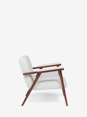 Jasper Conran London Soft Bouclé Off White Melrose Accent Chair - Image 4 of 7