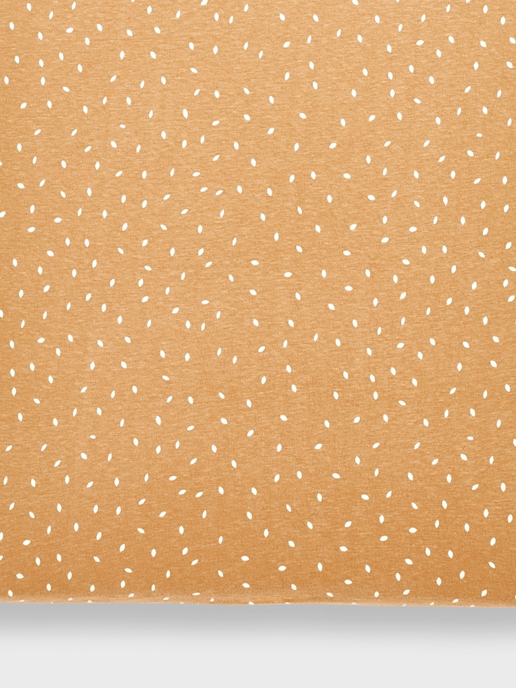 The Little Green Sheep Orange Rice Print Crib Fitted Sheet - Image 1 of 3