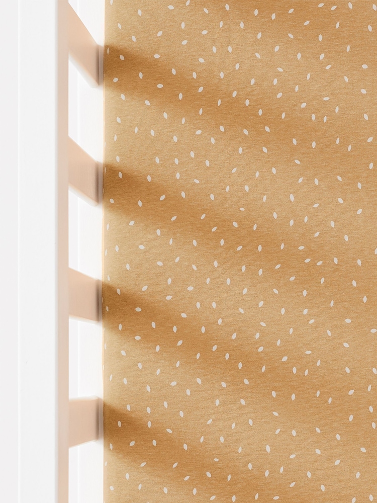 The Little Green Sheep Orange Rice Print Crib Fitted Sheet - Image 3 of 3