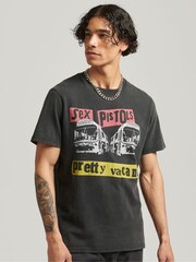 Superdry Black Chrome Sex Pistols Limited Edition Band T-Shirt - Image 1 of 3