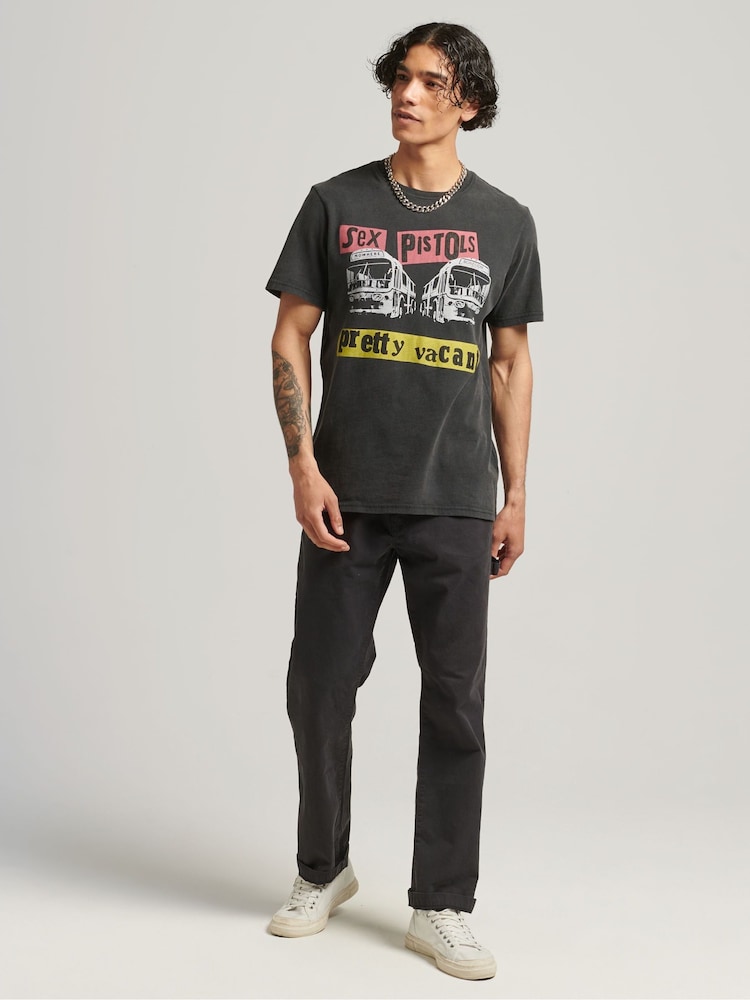 Superdry Black Chrome Sex Pistols Limited Edition Band T-Shirt - Image 2 of 3