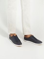 Dune London Blue Standard Fit Tezzy Perf Trainers - Image 1 of 6