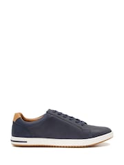 Dune London Blue Standard Fit Tezzy Perf Trainers - Image 2 of 6
