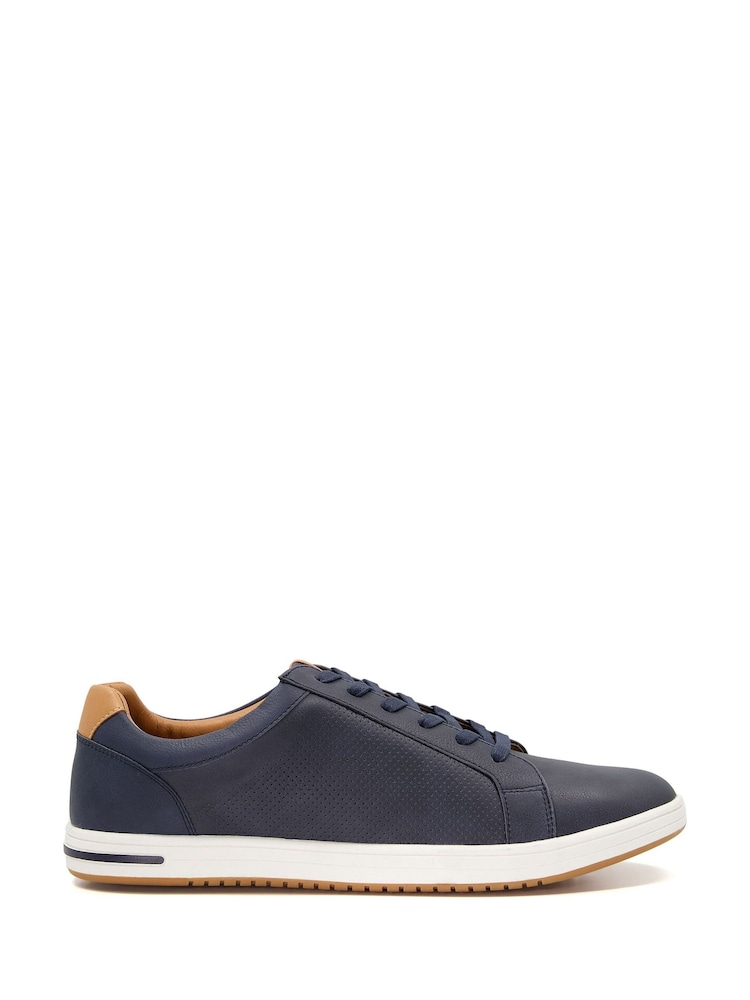Dune London Blue Standard Fit Tezzy Perf Trainers - Image 2 of 6