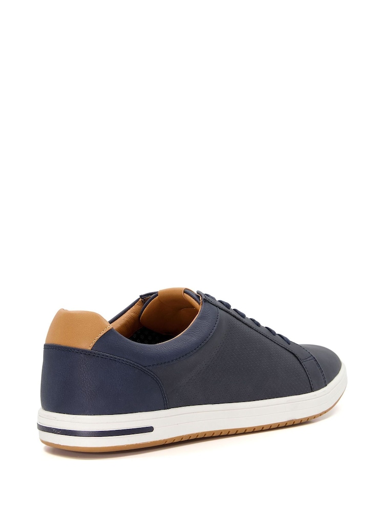 Dune London Blue Standard Fit Tezzy Perf Trainers - Image 4 of 6
