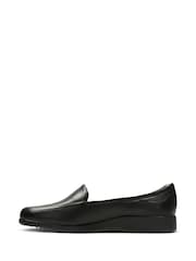 Clarks Black Standard Fit (D) Wide Fit Leather Georgia Shoes - Image 2 of 7