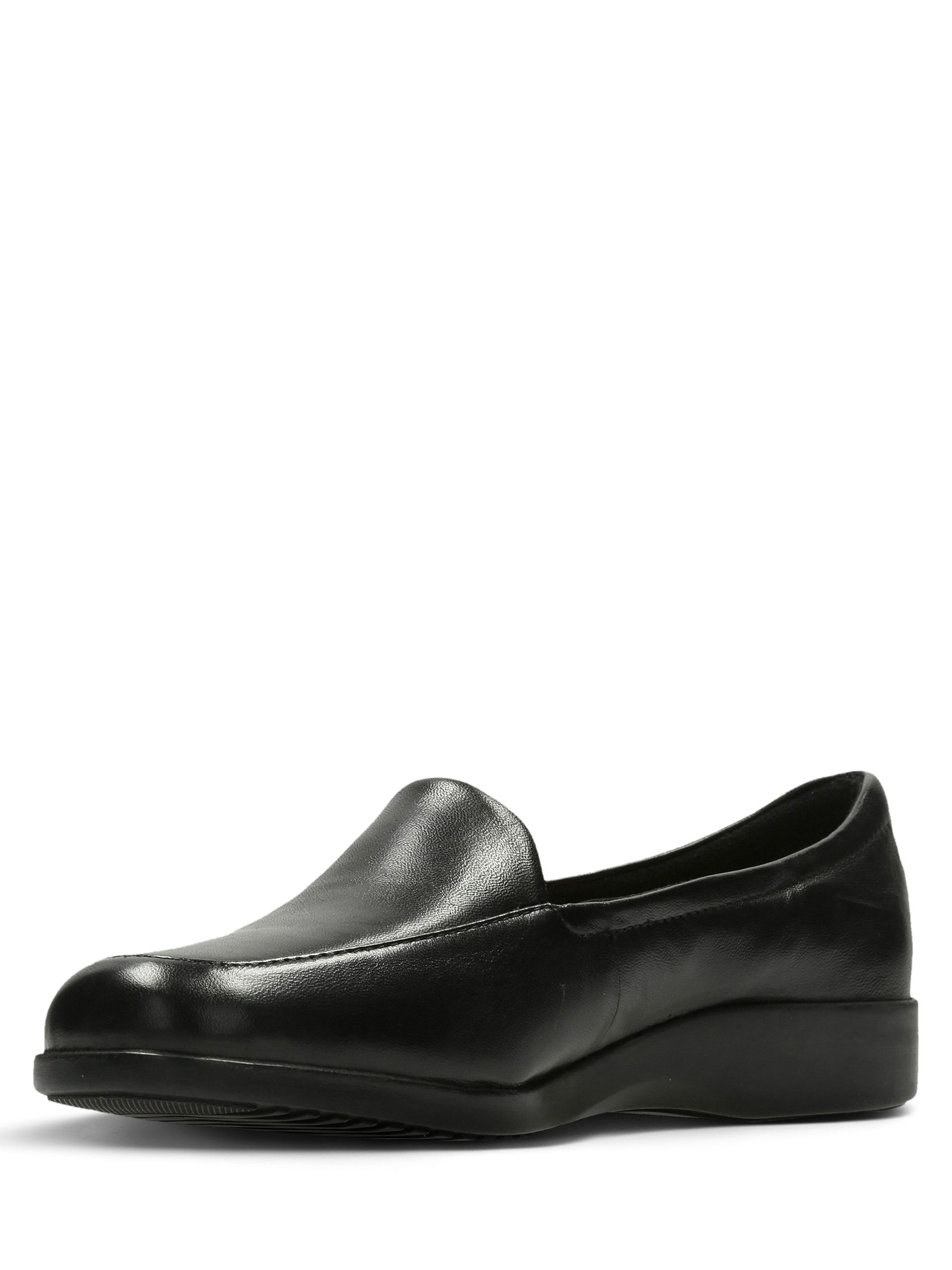 Clarks Georgia Scarpe Donna Casual - Tomaia Pelle, Largo Extra (EE), Colore Nero, Taglia 5.5 UK / 39 EU