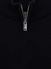 Reiss Navy Blackhall 3-9 yrs Quarter Zip Merino Wool Jumper - Image 5 of 5