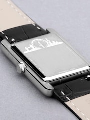 Accurist Womens Black Rectangle Leather Strap Analogue Watch - Image 5 of 7