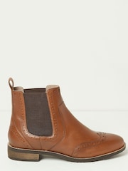 FatFace Brown Chelsea Brogue Boots - Image 1 of 4