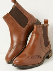 FatFace Brown Chelsea Brogue Boots - Image 3 of 4