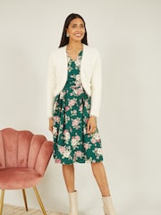 Yumi Cream Eyelash Knit Bolero - Image 3 of 5