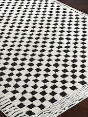 LIVABLISS Black Freud Modern High Pile Checkered Runner - Image 5 of 6
