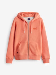 Koralle meliert - Superdry Vintage Logo Kapuzenjacke mit Stickerei - Bild 5 von 5
