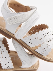 White Standard Fit (F) Crossover Ankle Strap Sandals - Image 5 of 5