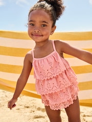 Pink Broderie Ruffle Swimsuit (3mths-7yrs) - Image 1 of 7