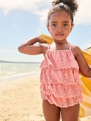 Pink Broderie Ruffle Swimsuit (3mths-7yrs) - Image 2 of 7