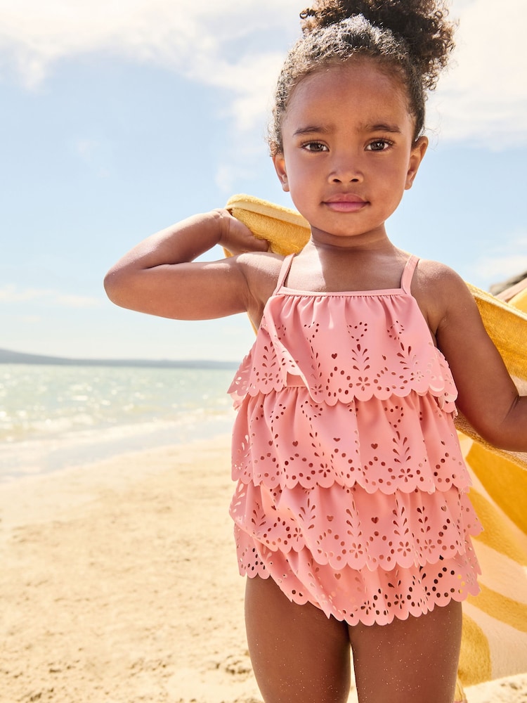 Pink Broderie Ruffle Swimsuit (3mths-7yrs) - Image 2 of 7