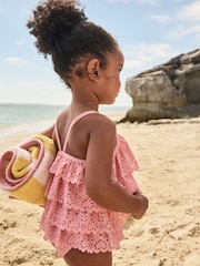 Pink Broderie Ruffle Swimsuit (3mths-7yrs) - Image 3 of 7