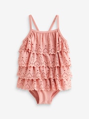 Pink Broderie Ruffle Swimsuit (3mths-7yrs) - Image 5 of 7