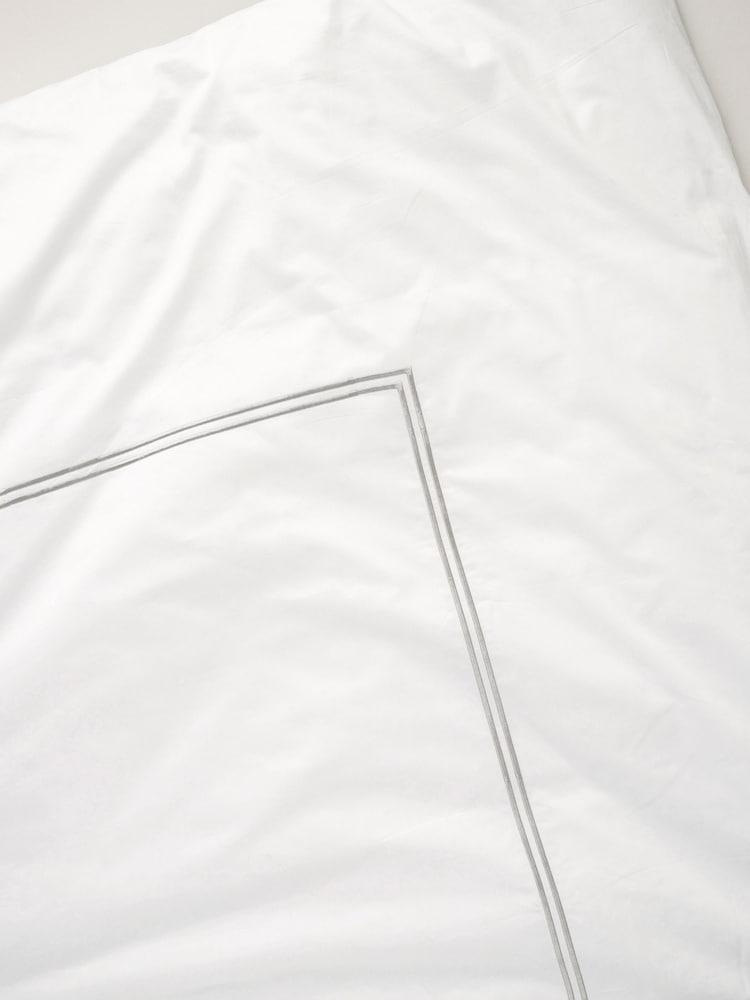Truly White Satin Stitch 100% Cotton Flat Sheet - Image 2 of 2
