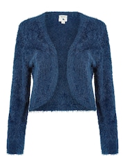 Yumi Blue Eyelash Knit Bolero - Image 5 of 5