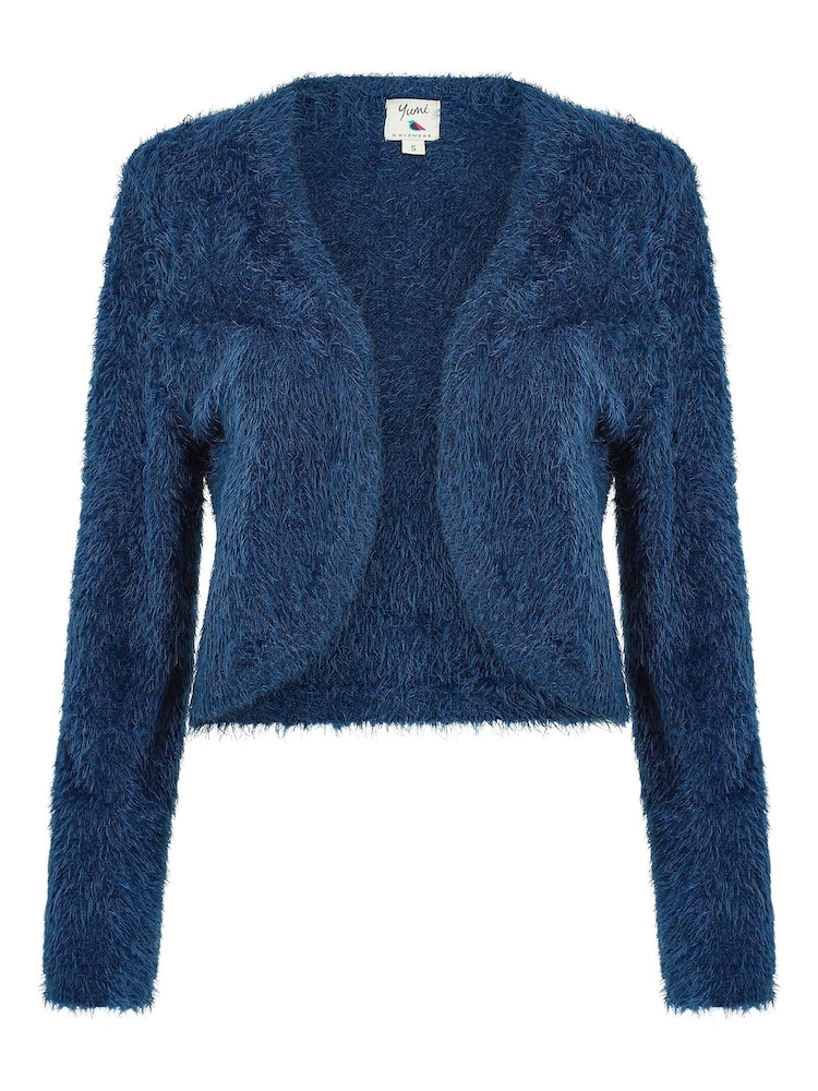 Azul - Bolero de punto con pelo de Yumi - Imagen 5 de 5 Azul - Bolero de punto con pelo de Yumi - Imagen 5 de 5