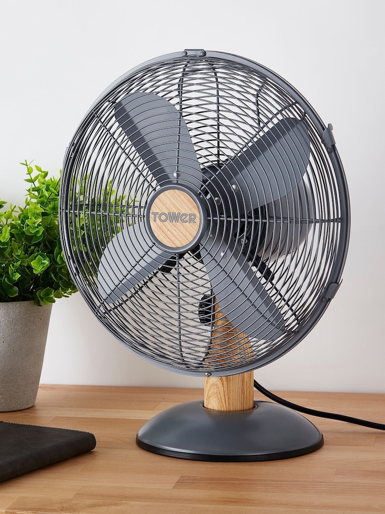 Tower Grey Scandi 12" Metal Desk Fan - Image 1 of 8