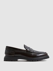 Reiss Bordeaux Cambridge Casual Leather Loafers - Image 1 of 6