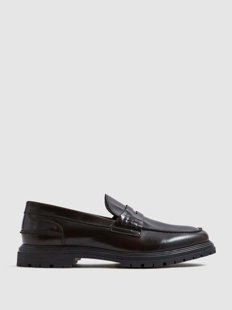 Reiss Bordeaux Cambridge Casual Leather Loafers - Image 1 of 6