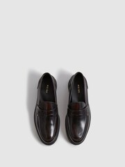 Reiss Bordeaux Cambridge Casual Leather Loafers - Image 4 of 6
