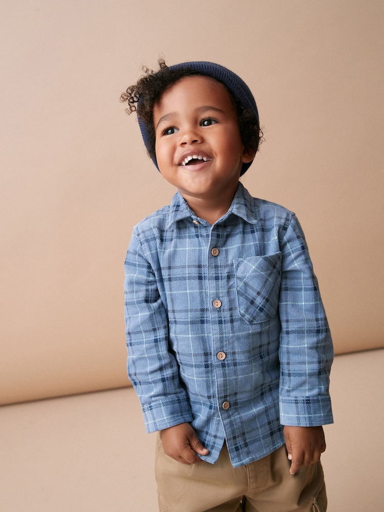 Blue Check Corduroy Long Sleeve Shirt (3mths-7yrs) - Image 1 of 7
