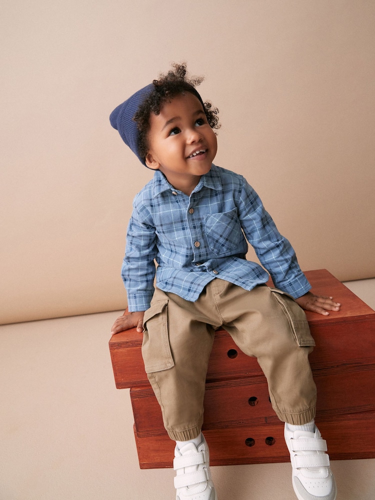 Blue Check Corduroy Long Sleeve Shirt (3mths-7yrs) - Image 2 of 7