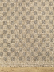LIVABLISS Brown Indoor / Outdoor Mirage Cottage Checkboard Fringe Jute Look Runner - Image 4 of 7