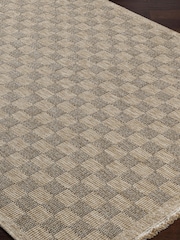 LIVABLISS Brown Indoor / Outdoor Mirage Cottage Checkboard Fringe Jute Look Runner - Image 6 of 7