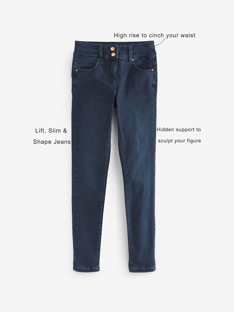 Bleu Jean inky - Jean skinny coupe slim à effet rehausseur - Image 5 of 6
