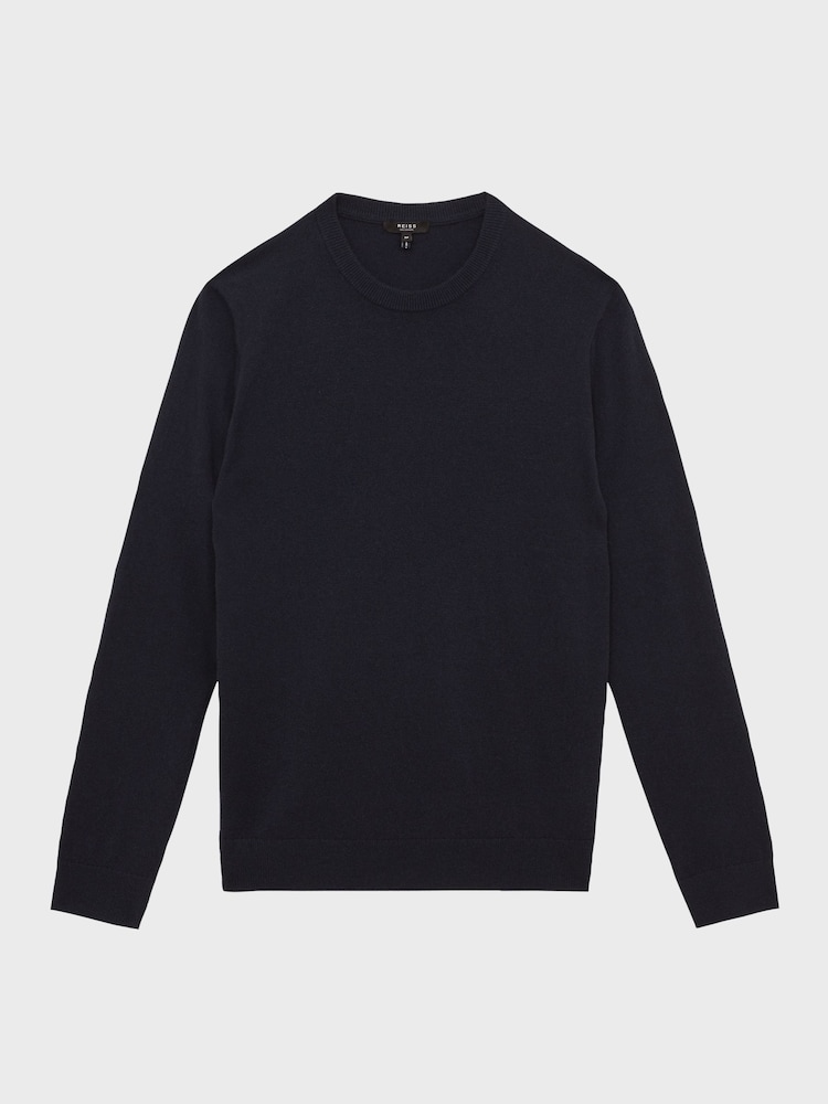 Reiss Navy Monarch Crew Neck 100% Cashmere Jumper - Image 2 of 7